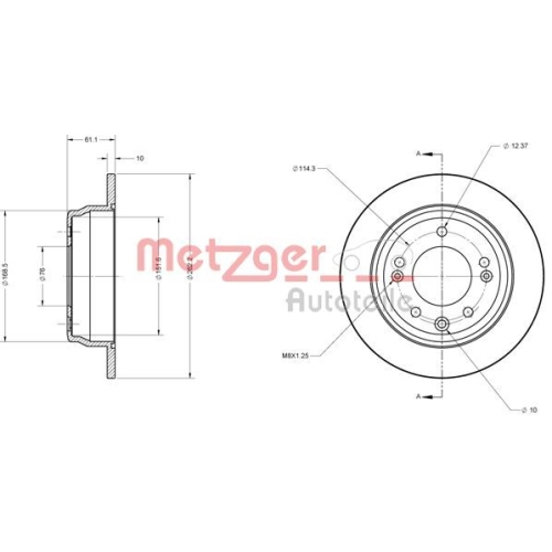 METZGER Bremsscheibe GREENPARTS