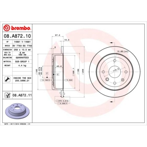 BREMBO Bremsscheibe PRIME LINE - UV Coated