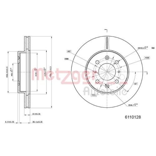 METZGER Bremsscheibe GREENPARTS