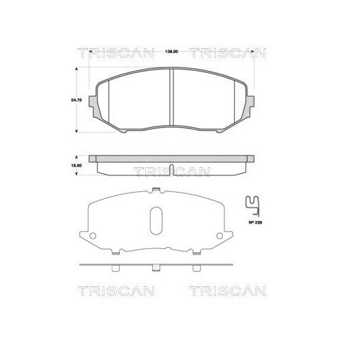 TRISCAN Bremsbelagsatz, Scheibenbremse