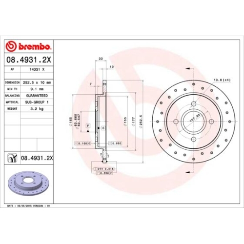 BREMBO Bremsscheibe XTRA LINE - Xtra