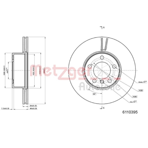 METZGER Bremsscheibe GREENPARTS