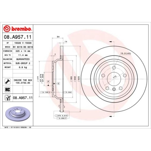 BREMBO Bremsscheibe PRIME LINE - UV Coated