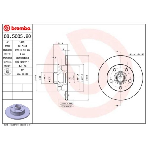 BREMBO Bremsscheibe PRIME LINE