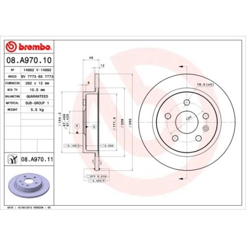 BREMBO Bremsscheibe PRIME LINE - UV Coated