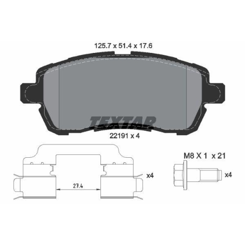 TEXTAR Bremsbelagsatz, Scheibenbremse Q+