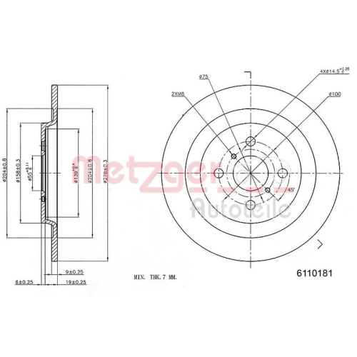 METZGER Bremsscheibe GREENPARTS