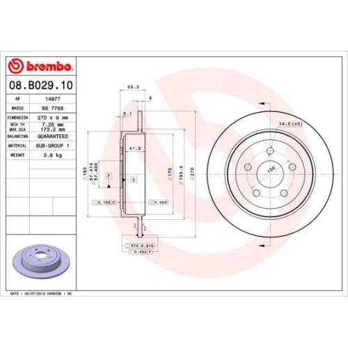 BREMBO Bremsscheibe PRIME LINE