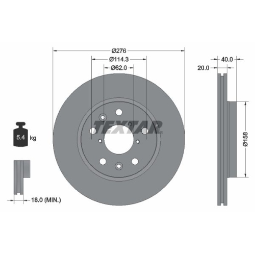 TEXTAR Bremsscheibe PRO