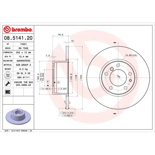 BREMBO Bremsscheibe PRIME LINE