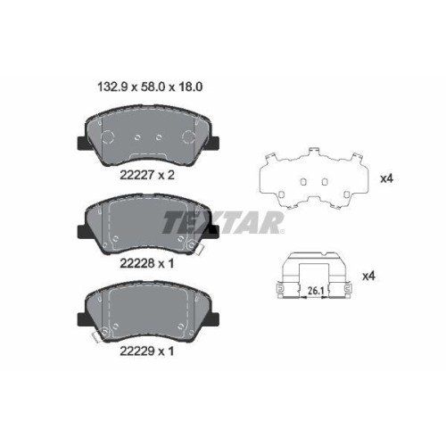 TEXTAR Bremsbelagsatz, Scheibenbremse Q+