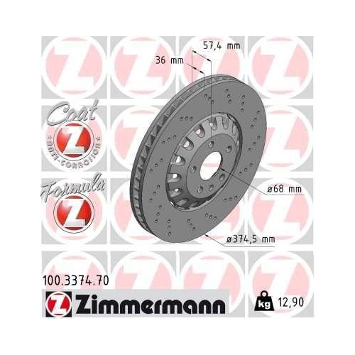 ZIMMERMANN Bremsscheibe FORMULA Z