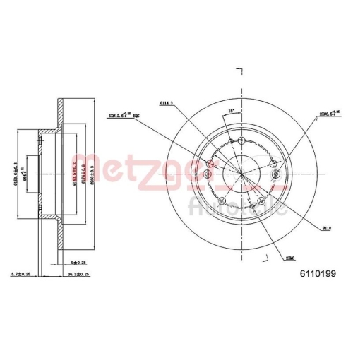 METZGER Bremsscheibe GREENPARTS