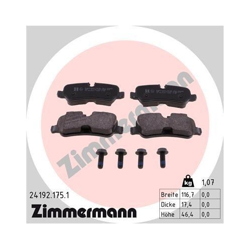 ZIMMERMANN Bremsbelagsatz, Scheibenbremse