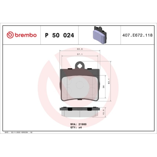 BREMBO Bremsbelagsatz, Scheibenbremse PRIME LINE