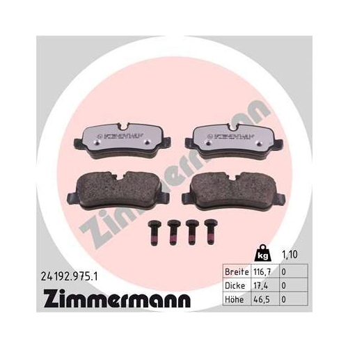 ZIMMERMANN Bremsbelagsatz, Scheibenbremse rd:z