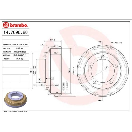 BREMBO Bremstrommel ESSENTIAL LINE