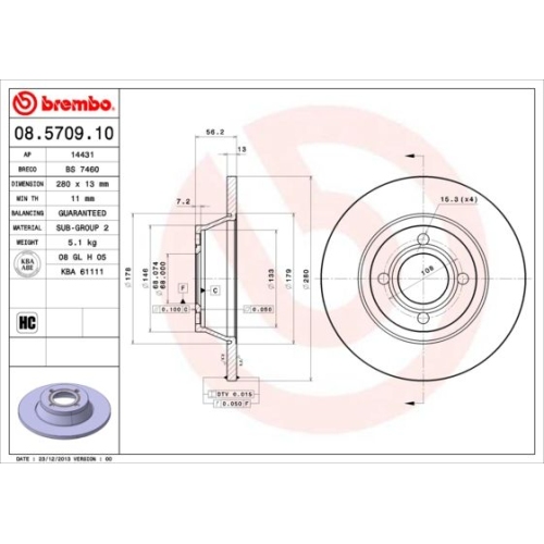 BREMBO Bremsscheibe PRIME LINE