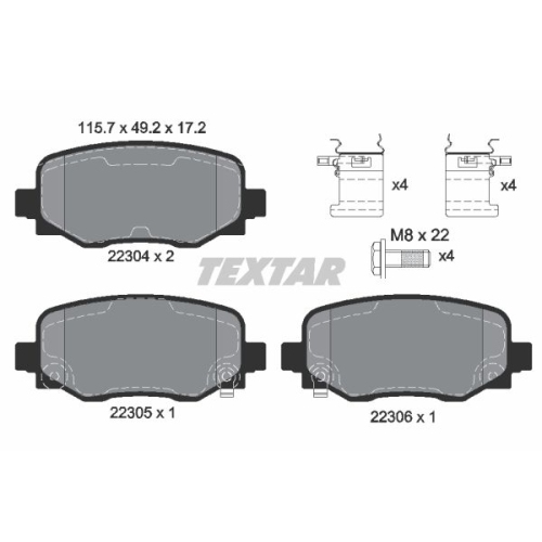 TEXTAR Bremsbelagsatz, Scheibenbremse Q+