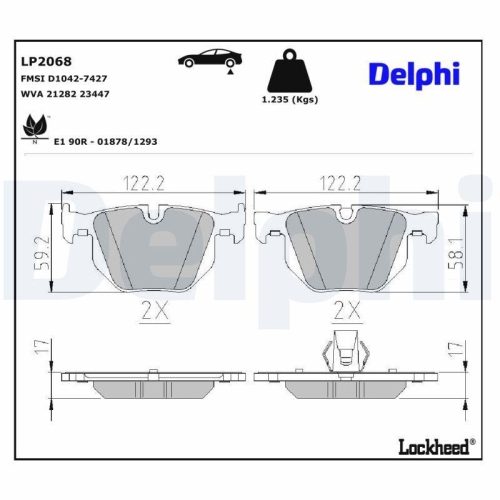 DELPHI Bremsbelagsatz, Scheibenbremse