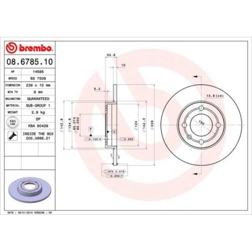 BREMBO Bremsscheibe PRIME LINE