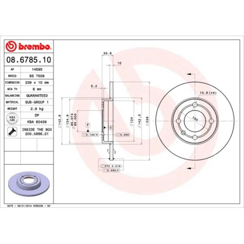 BREMBO Bremsscheibe PRIME LINE