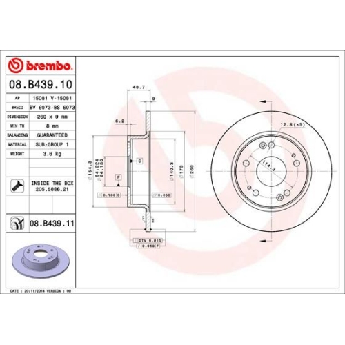 BREMBO Bremsscheibe PRIME LINE - UV Coated