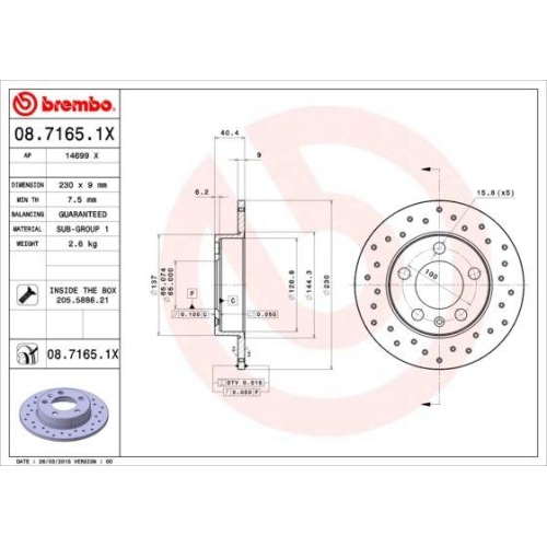 BREMBO Bremsscheibe XTRA LINE - Xtra