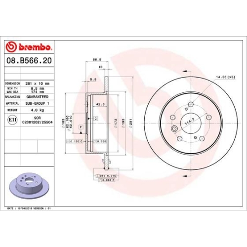 BREMBO Bremsscheibe PRIME LINE - UV Coated