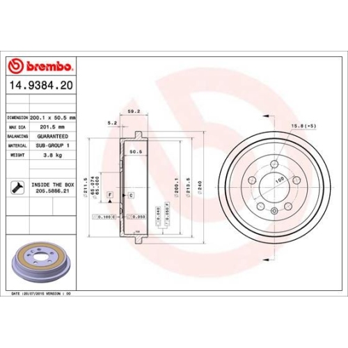 BREMBO Bremstrommel ESSENTIAL LINE