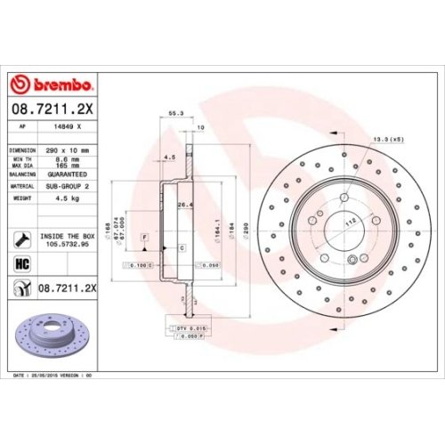 BREMBO Bremsscheibe XTRA LINE - Xtra