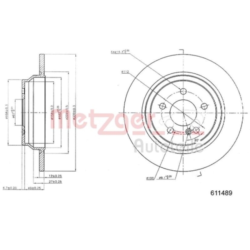 METZGER Bremsscheibe GREENPARTS