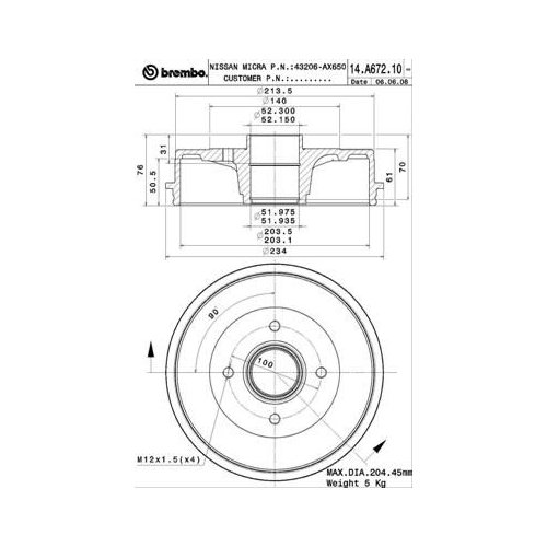 BREMBO Bremstrommel ESSENTIAL LINE