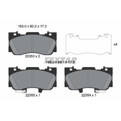 TEXTAR Bremsbelagsatz, Scheibenbremse