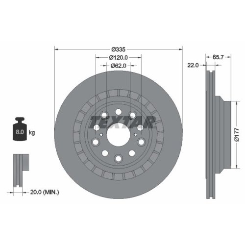 TEXTAR Bremsscheibe PRO