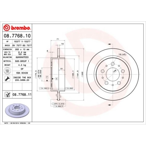 BREMBO Bremsscheibe PRIME LINE