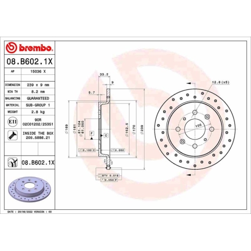 BREMBO Bremsscheibe XTRA LINE - Xtra