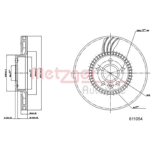 METZGER Bremsscheibe GREENPARTS