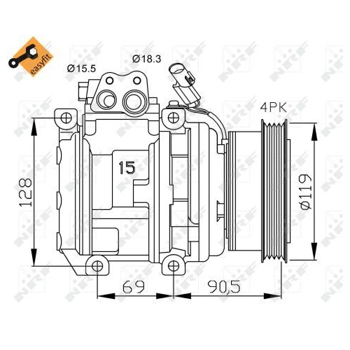 NRF Kompressor, Klimaanlage EASY FIT