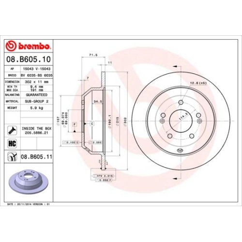 BREMBO Bremsscheibe PRIME LINE - UV Coated