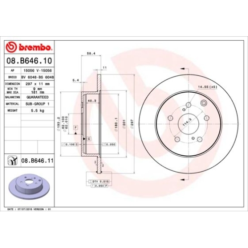 BREMBO Bremsscheibe PRIME LINE - UV Coated