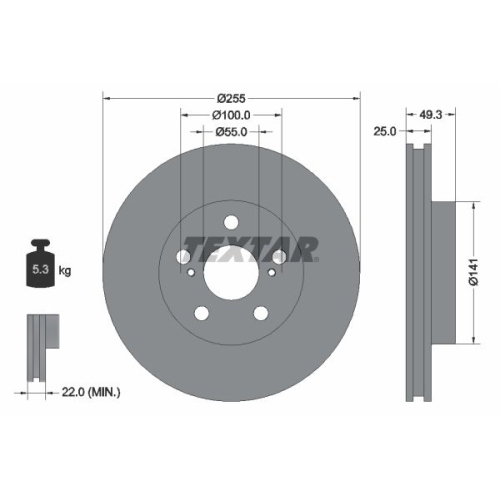 TEXTAR Bremsscheibe PRO