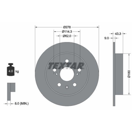 TEXTAR Bremsscheibe PRO