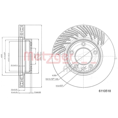 METZGER Bremsscheibe GREENPARTS