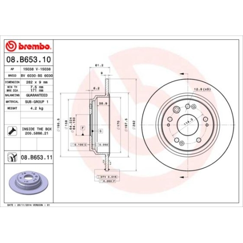 BREMBO Bremsscheibe PRIME LINE - UV Coated