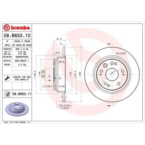 BREMBO Bremsscheibe PRIME LINE - UV Coated