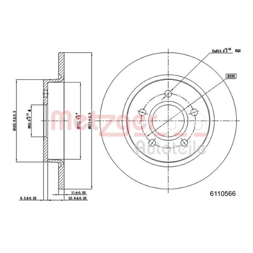 METZGER Bremsscheibe GREENPARTS