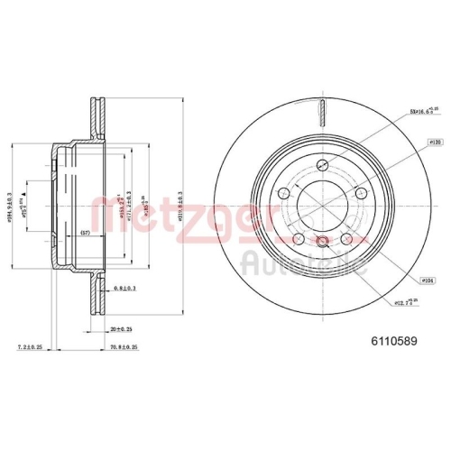 METZGER Bremsscheibe GREENPARTS