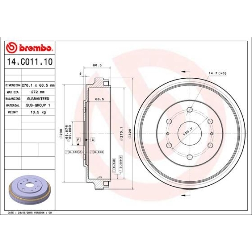 BREMBO Bremstrommel ESSENTIAL LINE