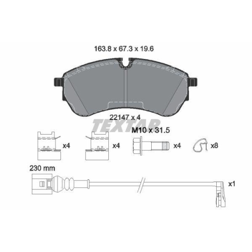 TEXTAR Bremsbelagsatz, Scheibenbremse Q+
